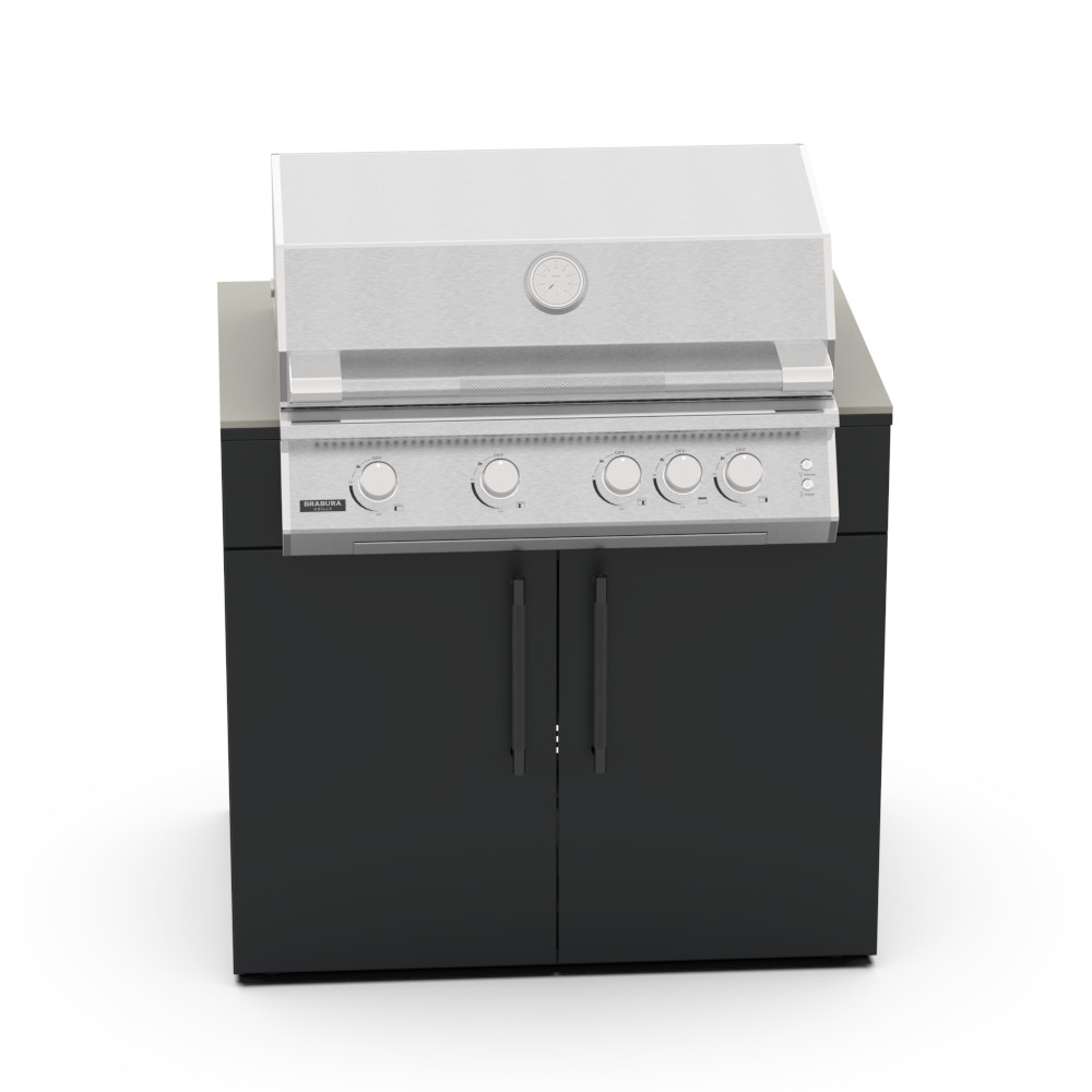 Brabura - KC 100 Skříňka pro gril Fusion, černé madlo - PIETRA DI LUNA