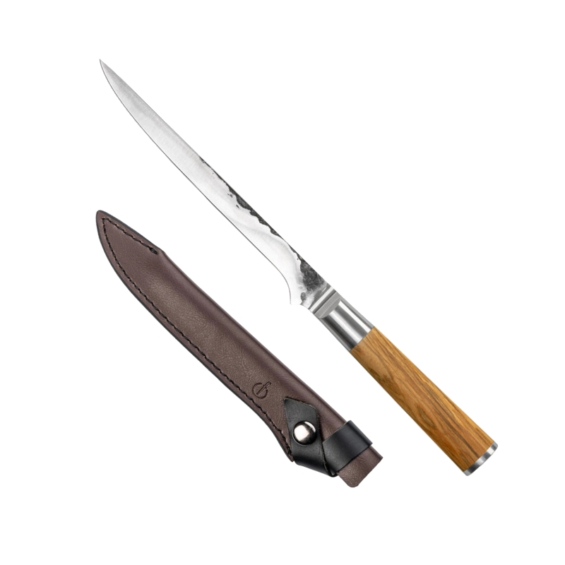 FORGED Olive - filetovací nůž na ryby + kožené pouzdro 