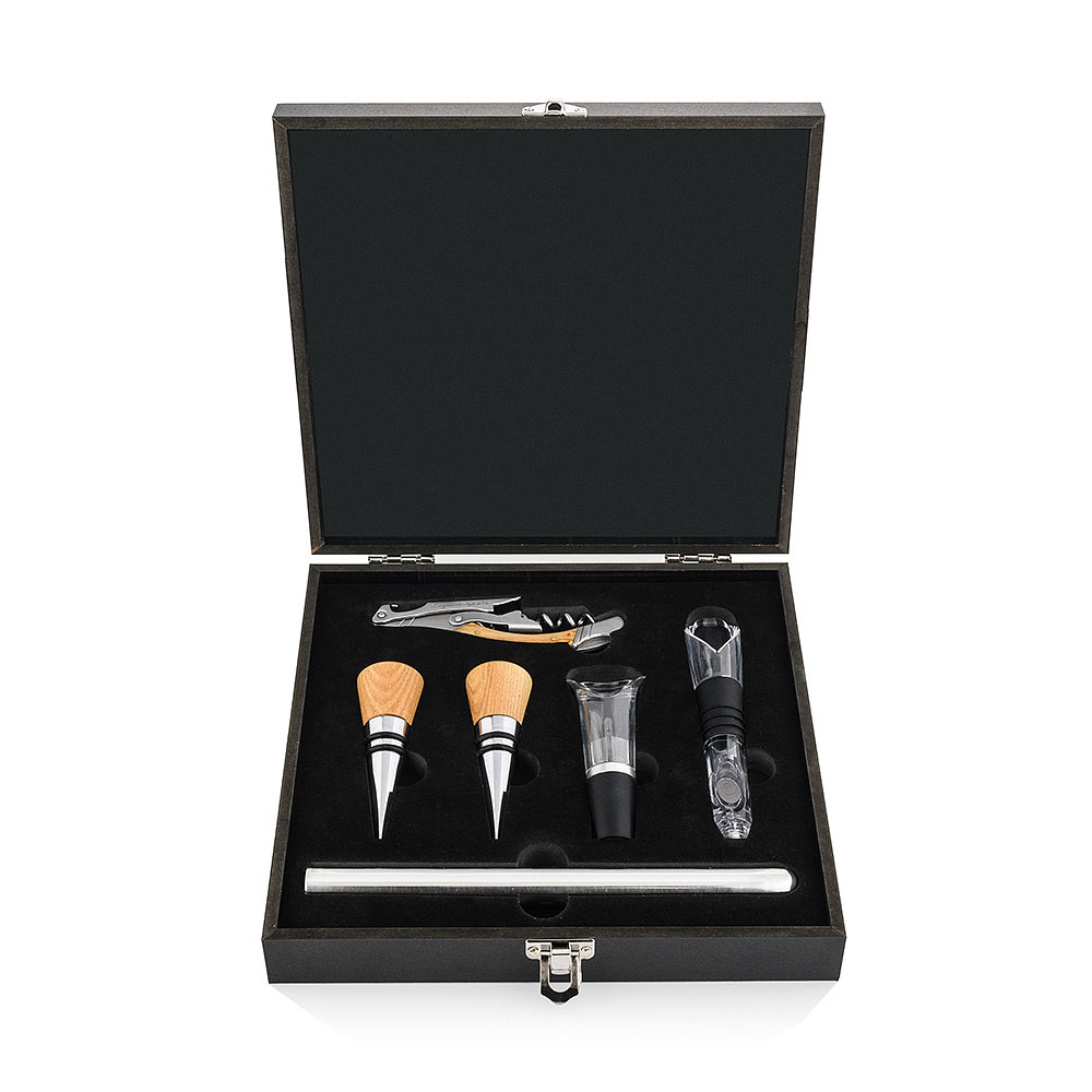 LAGUIOLE Luxury - vývrtka na víno s příslušenstvím, rukojeť dubové dřevo