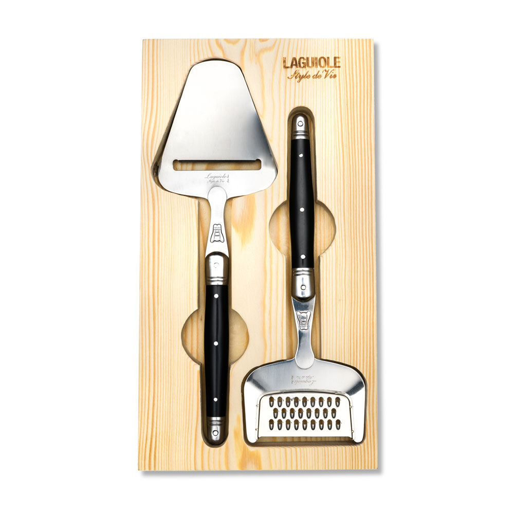 LAGUIOLE Premium - kráječ a struhadlo na sýr, rukojeť černá