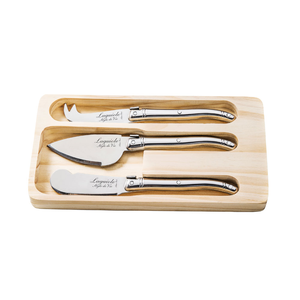 LAGUIOLE Premium - nože na sýr 3 ks, rukojeť nerez
