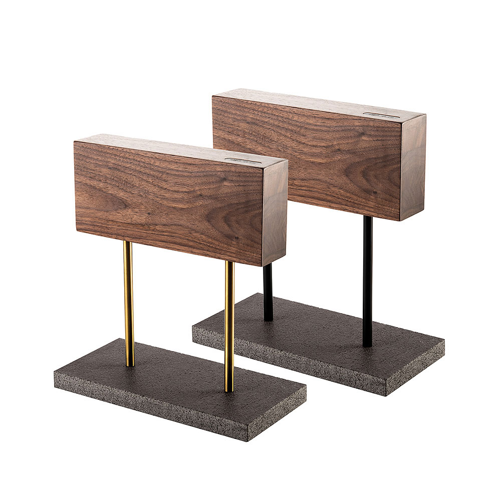 STYLE DE VIE - Magnetický stojan na nože s kamenným podstavcem, ořech