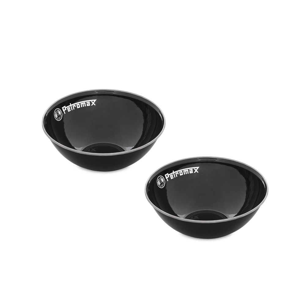 Smaltované misky - černé 2 ks 0,5l